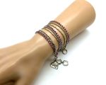 Mariana Bracelet Wrap Triple Tier Silver Plated & Fuchsia Swarovski Crystals My Treasures Coll.