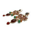Mariana Earrings Finely Detailed Green Aventurine Mineral & Multicolor Swarovski Crystals My Treasures Coll. - Image 2