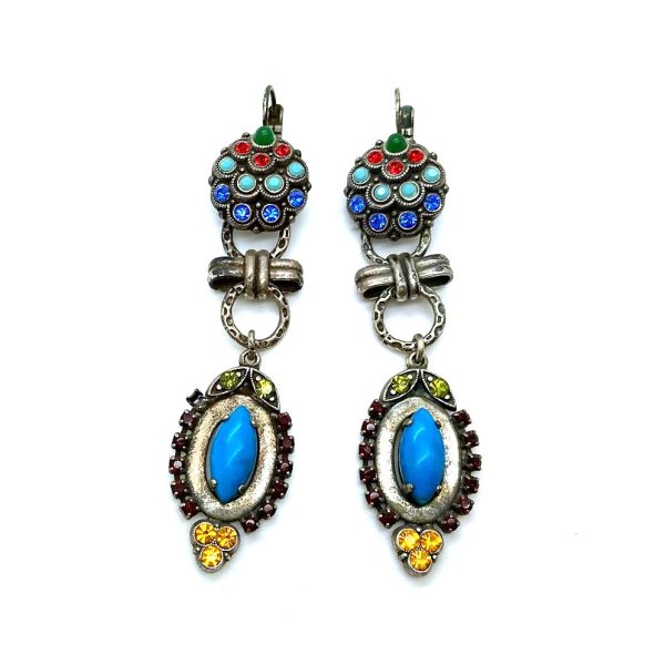 Mariana Earrings Exquisite Multi Color Austrian Crystals Fantasy Nirvana Coll.