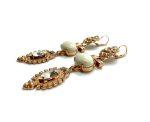 Mariana Earrings White Turquoise Mineral, Pearl, Clear & Champagne Austrian Crystals Gypsy Soul Coll. - Image 2