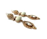 Mariana Earrings White Turquoise Mineral, Pearl, Clear & Champagne Austrian Crystals Gypsy Soul Coll. - Image 3