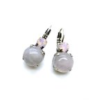 Mariana Earrings Sassy Rose Quartz Mineral & Pink Opal Austrian Crystals My Treasures Coll.