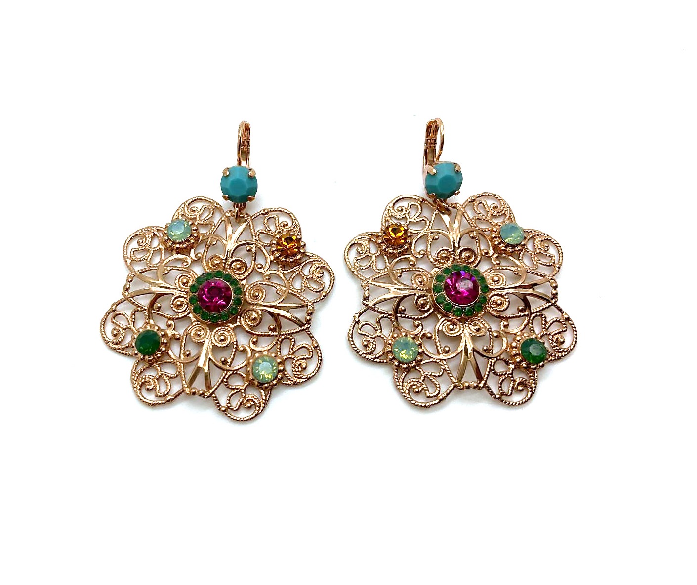 E-1053-1007-RG6 (3) Mariana Earrings Lovely Boho Beaded Colorful Swarovski Crystals Happy Days Icons Coll. - Image 1