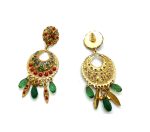 Mariana Earrings Chandelier Reds & Greens Austrian Crystals Poppy East Meets West Coll. - Image 3
