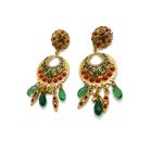 Mariana Earrings Chandelier Reds & Greens Austrian Crystals Poppy East Meets West Coll. - Image 2