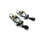 Mariana Earrings Fashionable Bow in Jet & Gold Foil Austrian Crystals Courage Inspiration Coll. - Image 3