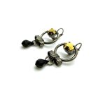 Mariana Earrings Fashionable Bow in Jet & Gold Foil Austrian Crystals Courage Inspiration Coll. - Image 2