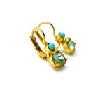 Mariana Earrings Charming Turquoise & Chrysolite Austrian Crystals Rising Sun Icons Coll. - Image 3