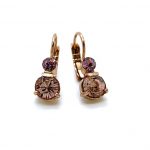 Earrings By Mariana Flamingo Africa Coll. Lovely Vintage Rose & Lt Amethyst Austrian Crystals