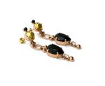 Mariana Earrings Elegant Jet & Gold Foil Austrian Crystals Courage Inspiration Coll. - Image 3