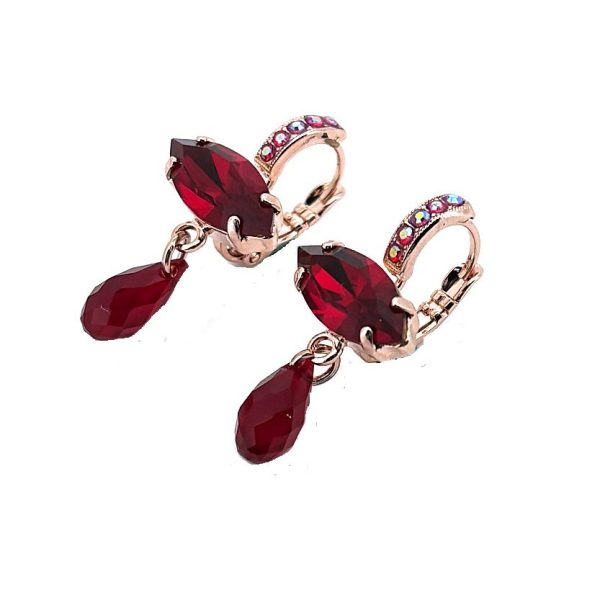 Earrings By Mariana My Treasures Coll. Stunning Siam and Ruby Swarovski Crystals