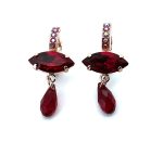 Earrings By Mariana My Treasures Coll. Stunning Siam and Ruby Swarovski Crystals - Image 2