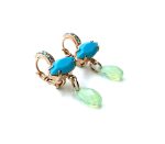 Earrings By Mariana Woman Gorgeous Turquoise and Pacific Opal Swarovski Crystals - Image 3