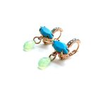 Earrings By Mariana Woman Gorgeous Turquoise and Pacific Opal Swarovski Crystals - Image 2