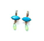 Earrings By Mariana Woman Gorgeous Turquoise and Pacific Opal Swarovski Crystals
