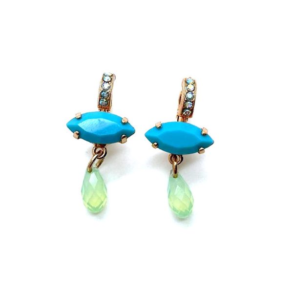 Earrings By Mariana Woman Gorgeous Turquoise and Pacific Opal Swarovski Crystals