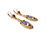 Earrings By Mariana Woman Tanzanite and Smoked Topaz Swarovski Crystals - Image 3