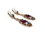 Earrings By Mariana Woman Gorgeous Dangling Amethyst Swarovski Crystals - Image 3