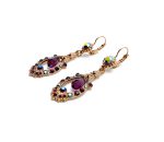 Earrings By Mariana Woman Gorgeous Dangling Amethyst Swarovski Crystals - Image 2