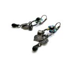 Mariana Earrings Dangling Botanical Jet Black & AB Swarovski Crystals My Treasures Coll. - Image 2