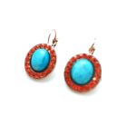 Mariana Earrings Timeless Turq Mineral & Hyacinth Swarovski Crystals Masai Africa Coll. - Image 3