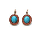 Mariana Earrings Timeless Turq Mineral & Hyacinth Swarovski Crystals Masai Africa Coll.