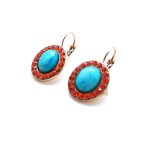 Mariana Earrings Timeless Turq Mineral & Hyacinth Swarovski Crystals Masai Africa Coll. - Image 2