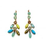 Earrings By Mariana Rising Sun Icons Coll. Exquisite Jasper Minerals & Multicolor Austrian Crystals