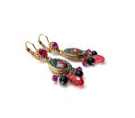 Mariana Earrings Chandelier Multi Color Austrian Crystals Sorbet Sweet Summer Coll. Rose Gold Plated - Image 2