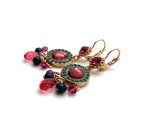 Mariana Earrings Chandelier Multi Color Austrian Crystals Sorbet Sweet Summer Coll. Rose Gold Plated - Image 3