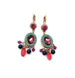 Mariana Earrings Chandelier Multi Color Austrian Crystals Sorbet Sweet Summer Coll. Rose Gold Plated