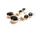 Earrings By Mariana Woman Gorgeous Jet Black and Morion Swarovski Crystals - Image 2