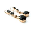 Earrings By Mariana Woman Gorgeous Jet Black and Morion Swarovski Crystals - Image 3