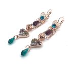 Earrings By Mariana Inspiration Coll. Heart Shaped Dangling Multi Color Swarovski Crystals - Image 2