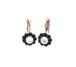 Mariana Earrings Floral White Shell Mineral & Jet Austrian Crystals Zanzibar Africa Coll. - Image 3