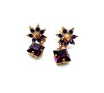 Earrings By Mariana Songbook Coll. Exquisite Purple & Tanzanite Austrian Crystals - Image 3