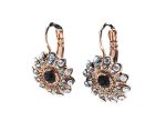 Mariana Earrings Elegant Floral Clear & Jet Swarovski Crystals Zulu Africa Coll.