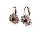 Mariana Earrings Elegant Floral Clear & Jet Swarovski Crystals Zulu Africa Coll. - Image 2
