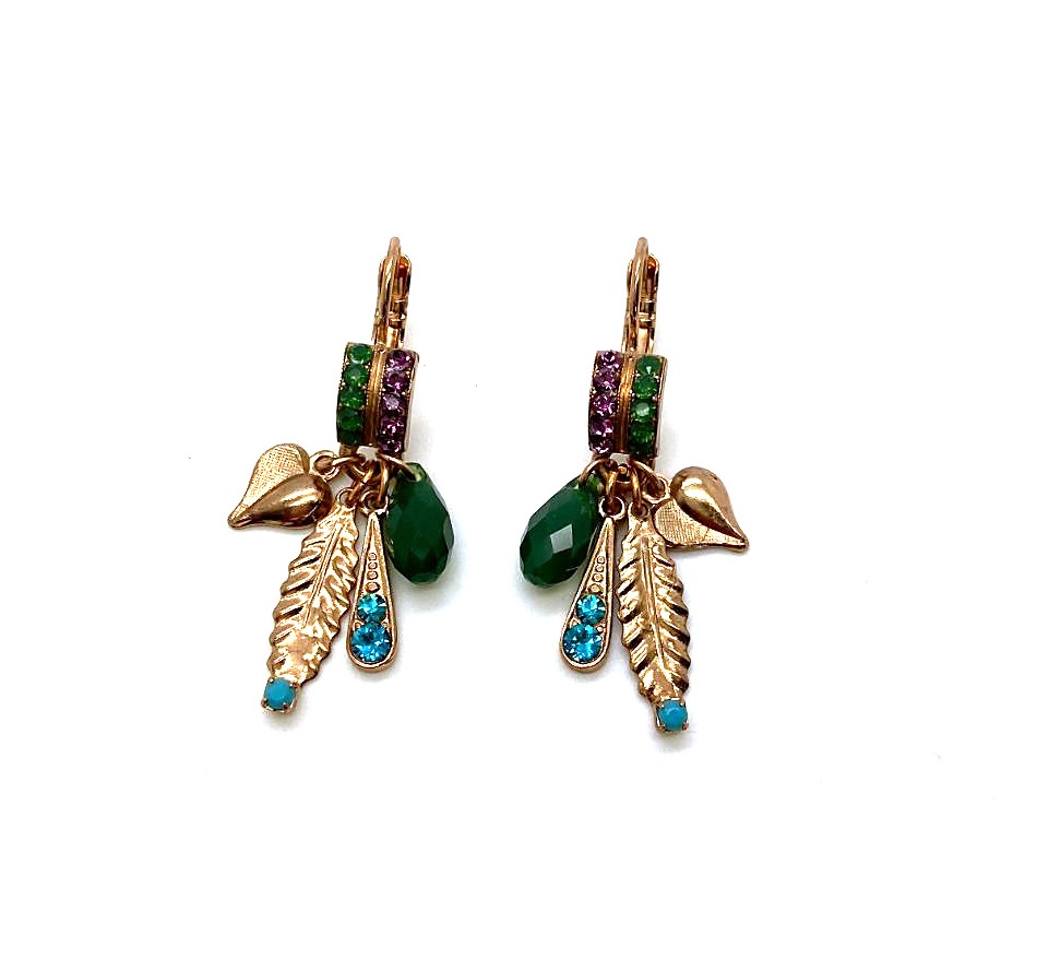 E-1522-1025-RG6 (3) Mariana Earrings Precious Blues, Greens & Purples Austrian Crystals Discover Inspiration Coll. - Image 1