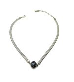Necklace By Mariana Woman Perfect Snowflake Obsidian Mineral Silver Plated - Image 3