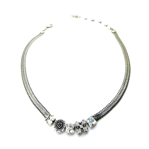 Necklace By Mariana Woman Charming Floral Clear Swarovski Crystals