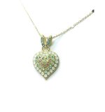 Mariana Pendant Heart Shaped Pink Opal, Chrysolite, Clear & Lt Sapphire Austrian Crystals Songbook Coll.