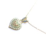 Mariana Pendant Heart Shaped Pink Opal, Chrysolite, Clear & Lt Sapphire Austrian Crystals Songbook Coll. - Image 2
