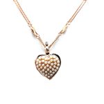 Mariana Necklace Pendant Heart Shaped Locket Pearl Mineral & Clear Swarovski Crystals My Treasures Coll.