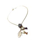 Necklace Pendant By Mariana Woman Heart and Charms Beaded Swarovski Crystals - Image 3