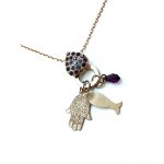 Necklace Pendant By Mariana Woman Heart and Charms Beaded Swarovski Crystals