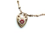 Mariana Necklace Pendant Heart Padlock Pink & White Opal Austrian Crystals Cherry Blossom Silk Road Coll.