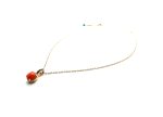 Mariana Necklace Pendant My Treasures Coll. Charming Coral Mineral & Fern Green Austrian Crystals - Image 2