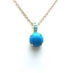 Mariana Necklace Pendant Dainty Howlite Turquoise Mineral My Treasures Coll.