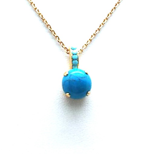 Mariana Necklace Pendant Dainty Howlite Turquoise Mineral My Treasures Coll.